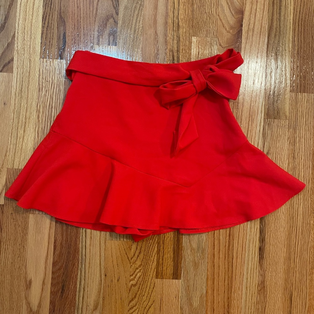 Red ruffle skort